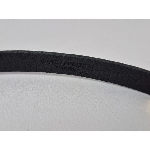 Saint Laurent Women's Black Gold Cassandre Opyum Double Wrap Leather Bracelet - Picture 5 of 5